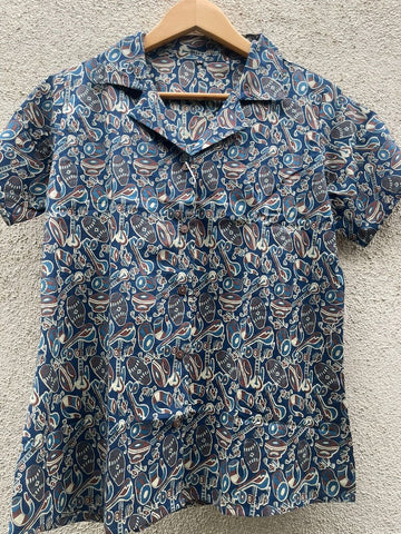 Classic Sanganeri Print Half Sleeve Cotton Shirt for Women
