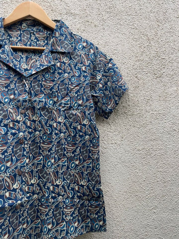 Classic Sanganeri Print Half Sleeve Cotton Shirt for Women
