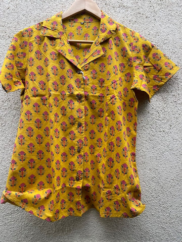 Batik Print Half Sleeve Cotton Shirt for Women