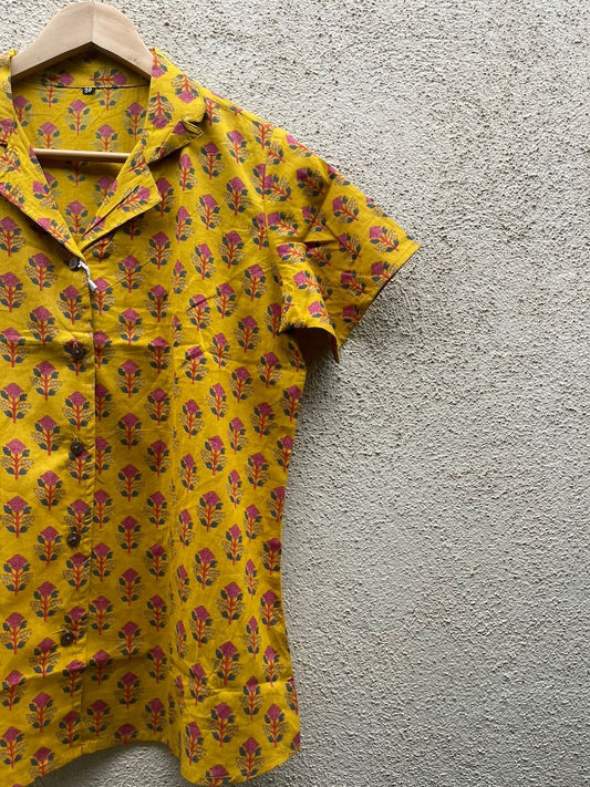 Batik Print Half Sleeve Cotton Shirt for Women