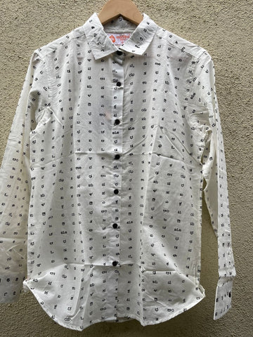 Kannada Alphabet Full Sleeves Classic Shirt for Women