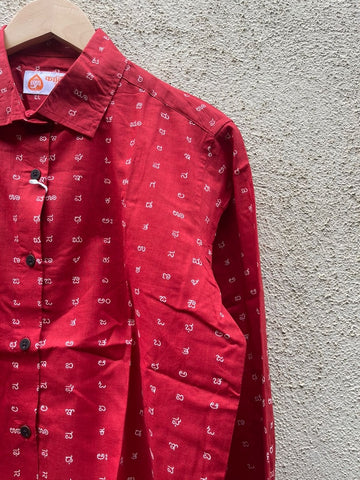 Kannada Alphabet Full Sleeves Classic Shirt for Women
