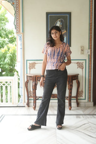 Bagru Block Printed Cotton Short- Shirt Pattern Tops