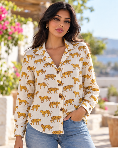Jungle Print Full Sleeve Shirt for Women