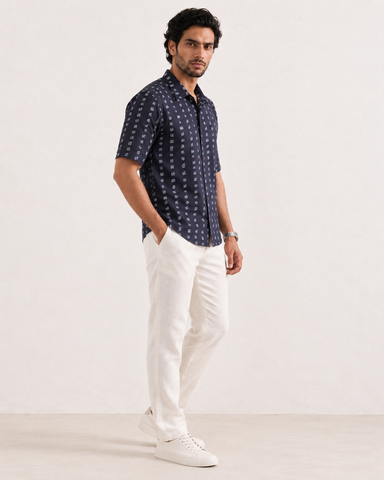 தமிழ் எழுத்து  Classic Tamil Half Sleeves Cotton Mens Shirt - Black