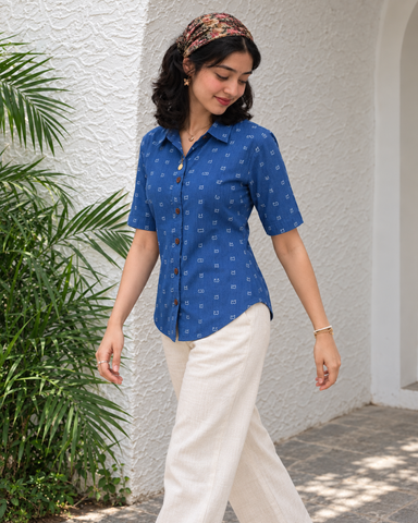 Classic Kannada Alphabet Half Sleeve Shirt for Women