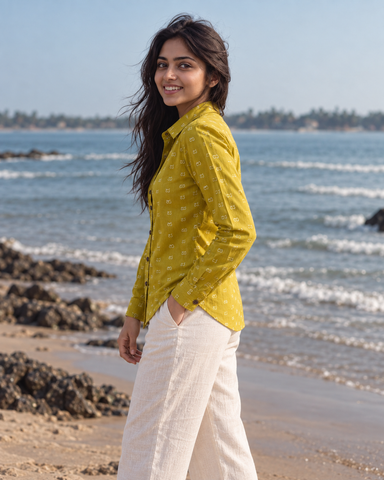 Kannada Alphabet Full Sleeves Classic Shirt for Women