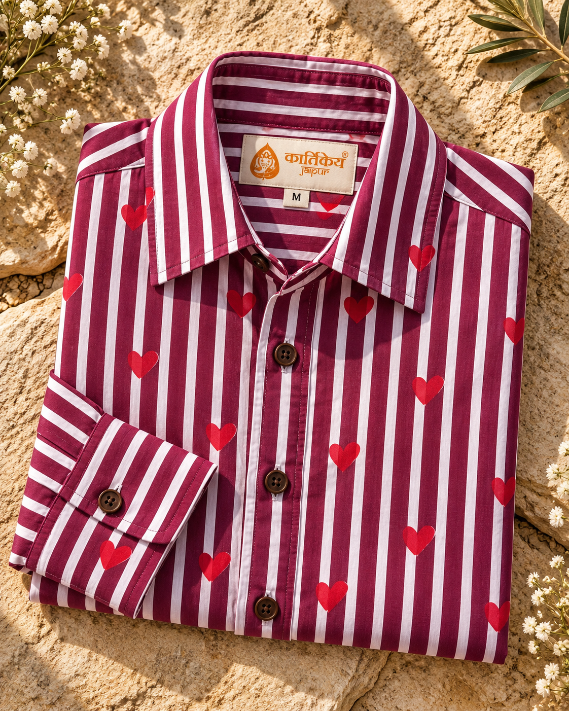 Women Conversational Striped Cotton Causal Shirt