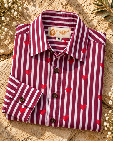 Women Conversational Striped Cotton Causal Shirt
