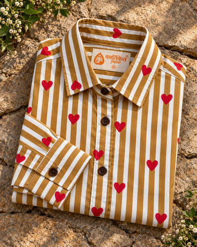 Women Conversational Striped Cotton Causal Shirt