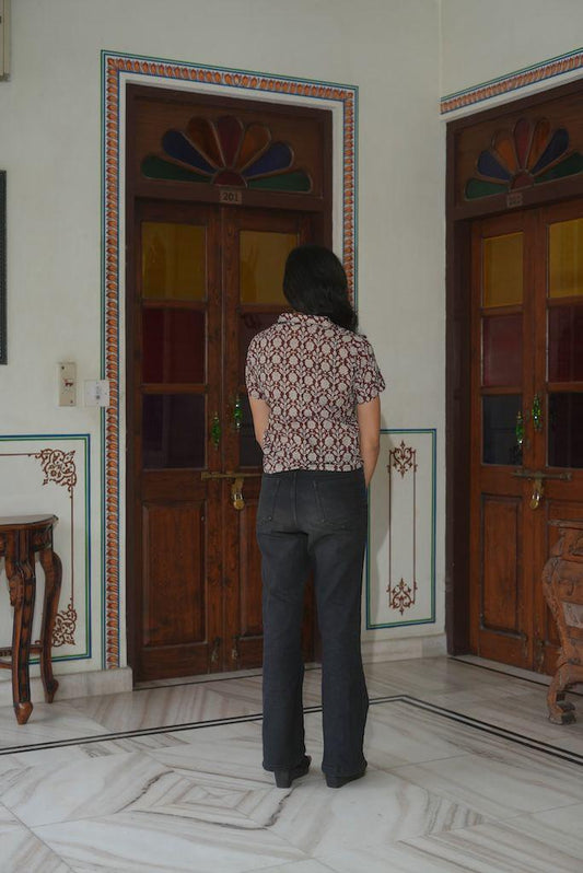 Kalamkari Print Plus Size Cotton Shirt For Women