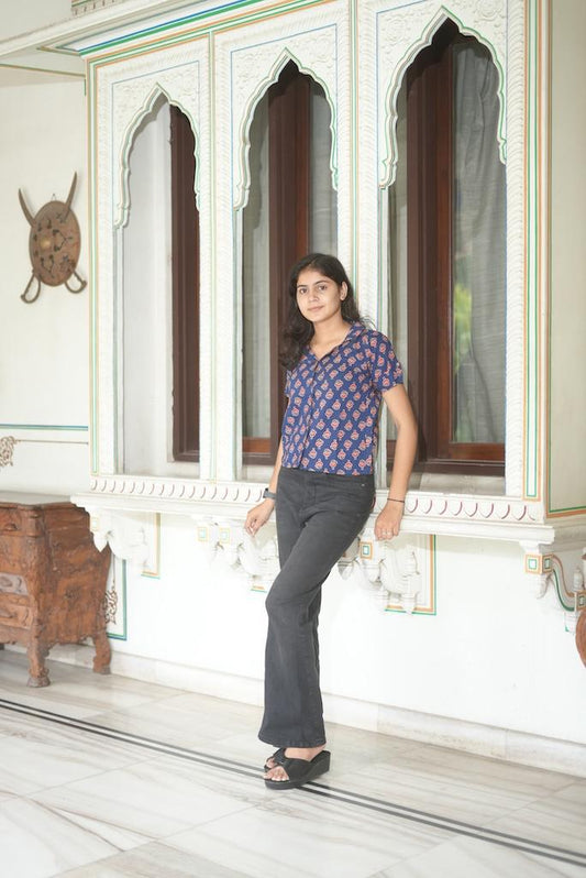 Batik Print Plus Size Cotton Shirt For Women