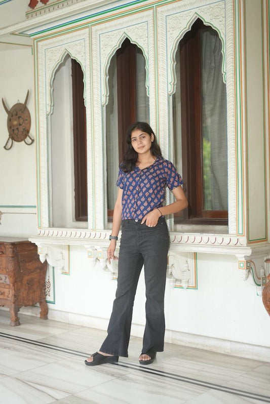 Batik Print Plus Size Cotton Shirt For Women