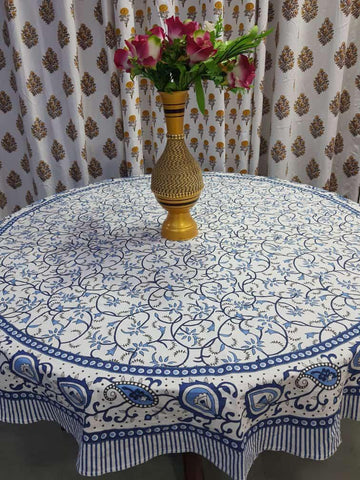 Printed Round Table Cover for 6 Seater