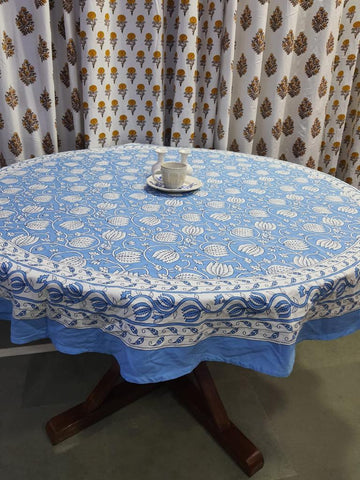 Printed Round Table Cover for 6 Seater