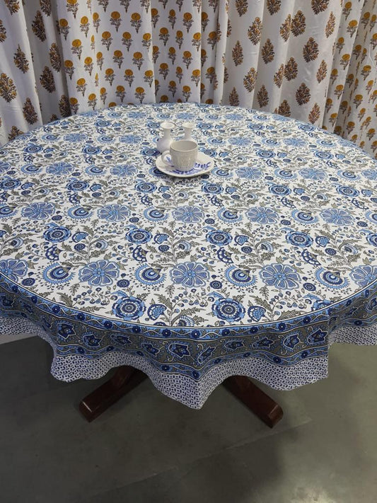 Printed Round Table Cover for 6 Seater