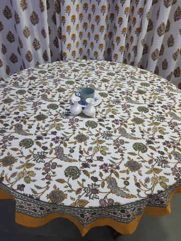 Printed Round Table Cover for 6 Seater