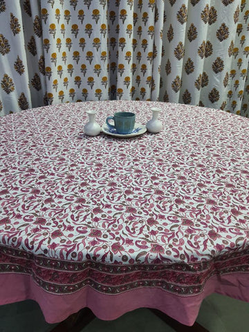 Printed Round Table Cover for 6 Seater