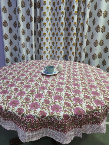 Printed Round Table Cover for 6 Seater