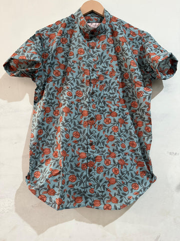 Bold Floral Print Cotton Shirt for Men