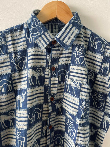 Kids Lightweight Indigo Print Quikry Shirt - Comfort & Style