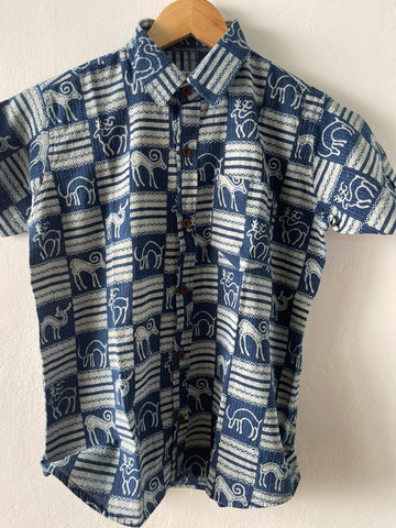 Kids Lightweight Indigo Print Quikry Shirt - Comfort & Style