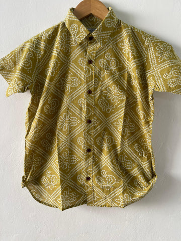 Bandhej Print Sanganeri Print Cotton Shirt