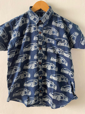 Urban Kids Car Print Cotton Shirt