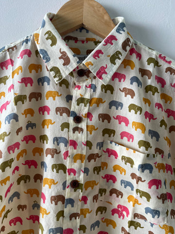 Stylish Elephant Print Kids Cotton Shirt - Pink