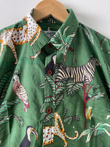 Jungle Print Cotton Kids Shirt - Summer Style