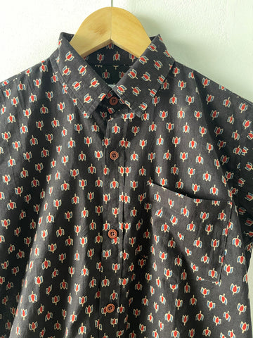 Ajrakh Print Vintage Cotton Shirt For Kids