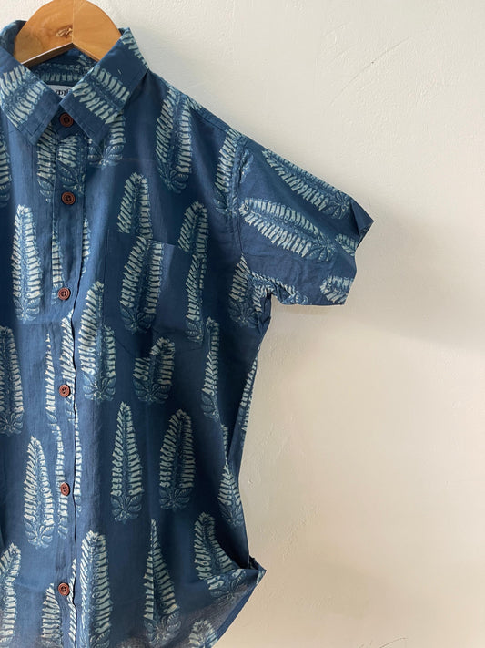 Ajrakh Print Indigo Shirt for Kids