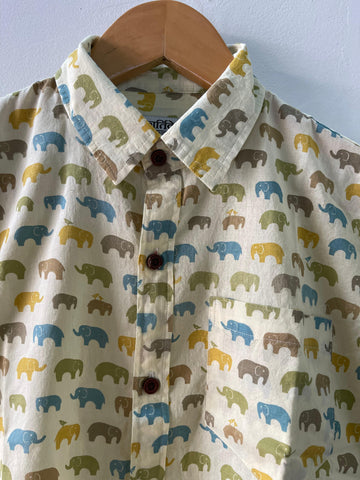 Cute Elephant Print Kids Vintage Shirt