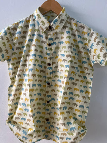 Cute Elephant Print Kids Vintage Shirt