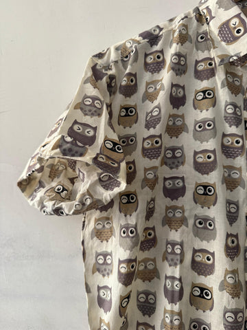 Cute Owl Men's Cotton Shirt - Kartikeya Jaipur