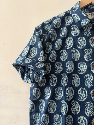 Block Print Classic Indigo Shirt for Men