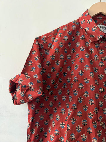 Bagru Floral Print Cotton Print Mens Shirt