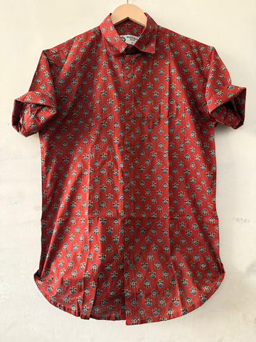 Bagru Floral Print Cotton Print Mens Shirt