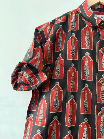 Traditional Print Cotton Men's Shirt - Sanganeri