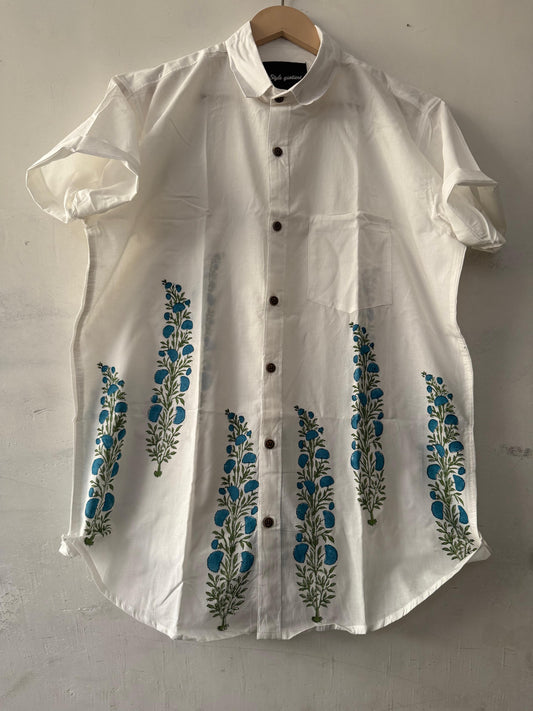 Artist Edit Handmade Block Print Pure Cotton Shirt - SQ