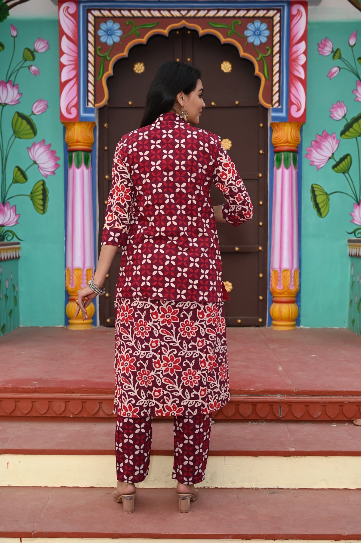 Women’s Cotton Kurti Pant Set With jacket