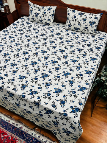 Jaipuri Anokhi Printed Bedsheet With 2 Zipped Pillow