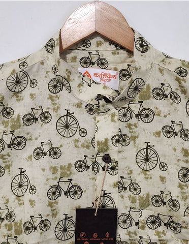 Kartikeya Jaipur Block Printed Bicycle Shirt