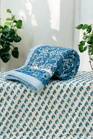 PREMIUM JAIPURI BLOCK SINGLE BED HAND QUILT ( RAZAI )60×90