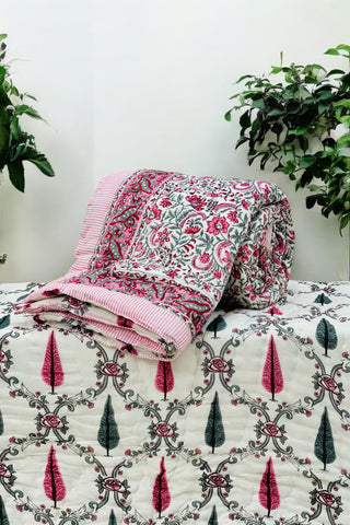 PREMIUM JAIPURI BLOCK SINGLE BED HAND QUILT ( RAZAI )60×90