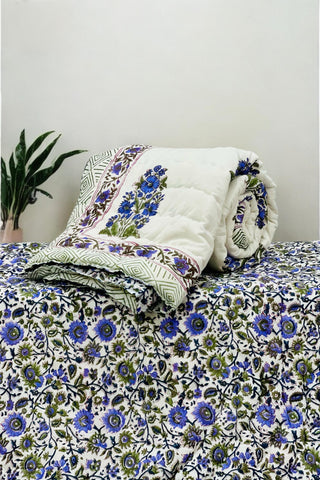 PREMIUM JAIPURI BLOCK SINGLE BED HAND QUILT ( RAZAI )60×90