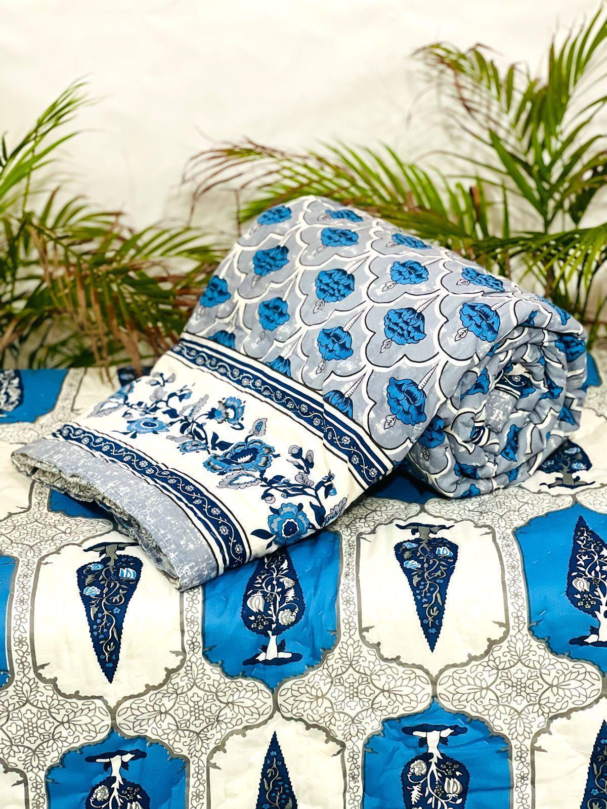 PREMIUM JAIPURI BLOCK SINGLE BED HAND QUILT ( RAZAI )60×90