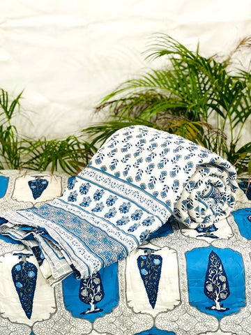 PREMIUM JAIPURI BLOCK SINGLE BED HAND QUILT ( RAZAI )60×90