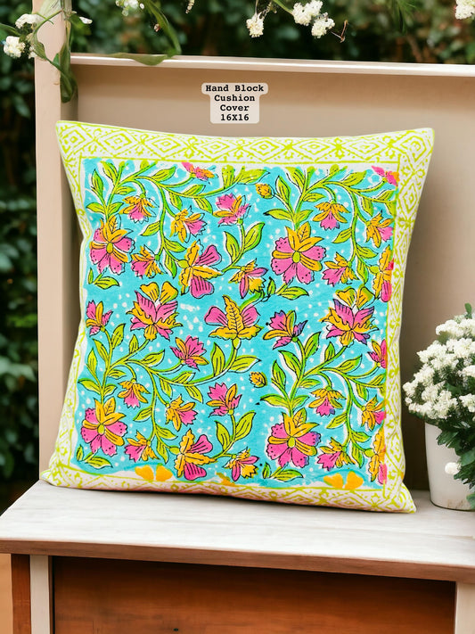 Hand Block Printed 100% Pure Cotton Cushion Covers