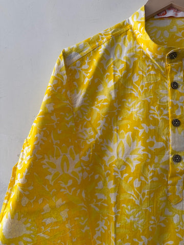 Haldi Print Sanganeri Print Traditional Cotton Short Kurta